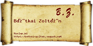 Bátkai Zoltán névjegykártya