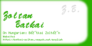 zoltan batkai business card